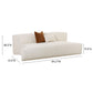Fickle 84 Cream Boucle Modular Armless Loveseat by TOV L68670
