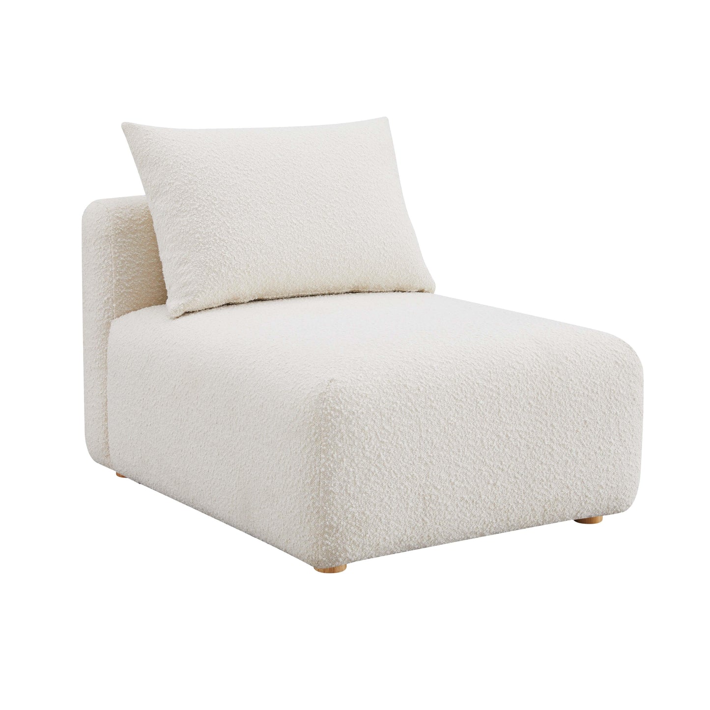 Hangover Cream Boucle Modular Armless Chair by TOV L68787 Ac