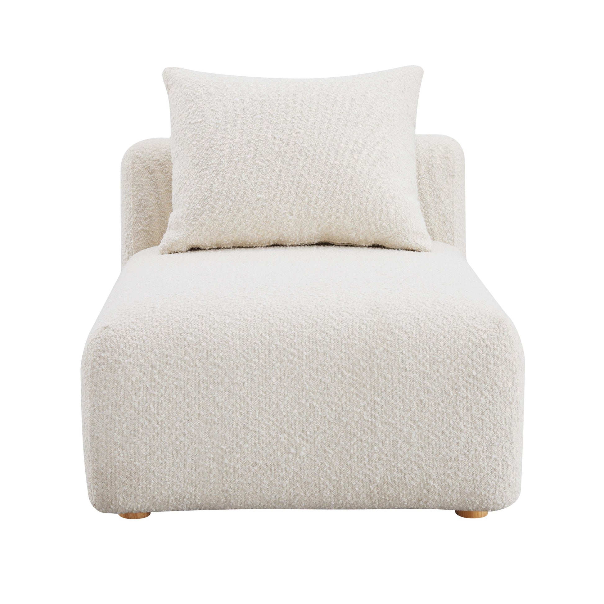 Hangover Cream Boucle Modular Armless Chair by TOV L68787 Ac