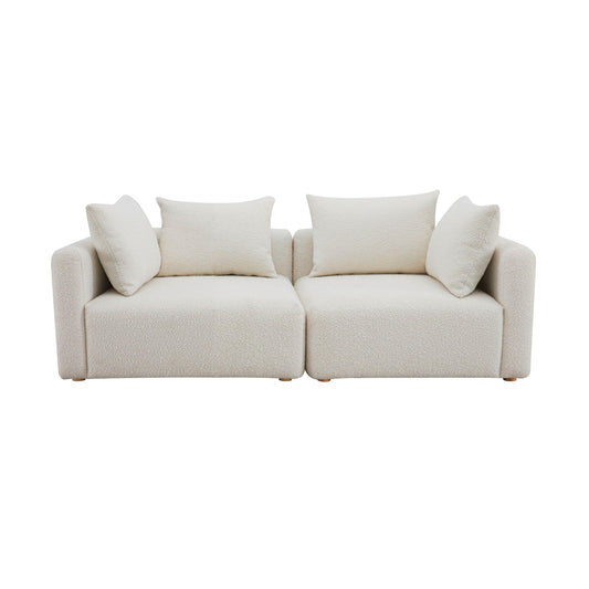 Hangover 81 Cream Boucle Loveseat by TOV L68787 Lo