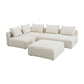 Hangover 4 Piece Cream Boucle Modular Chaise Sectional by TOV L68787 Sec1