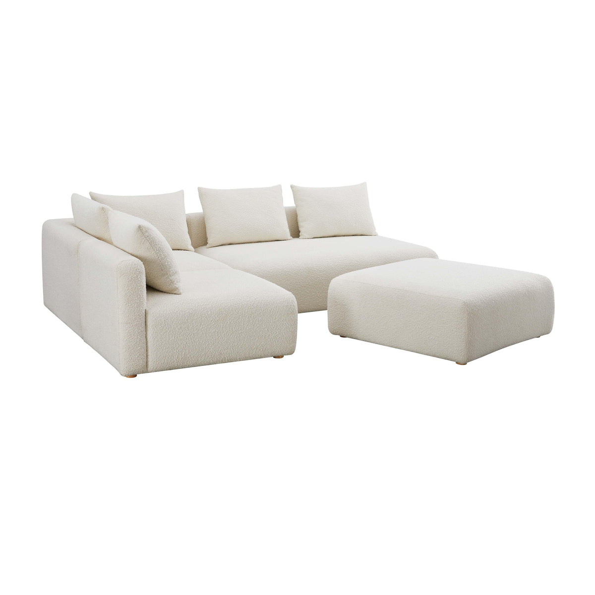Hangover 4-Piece Cream Performance Boucle Modular Chaise Sectional by TOV Furniture – photo 3 of 6