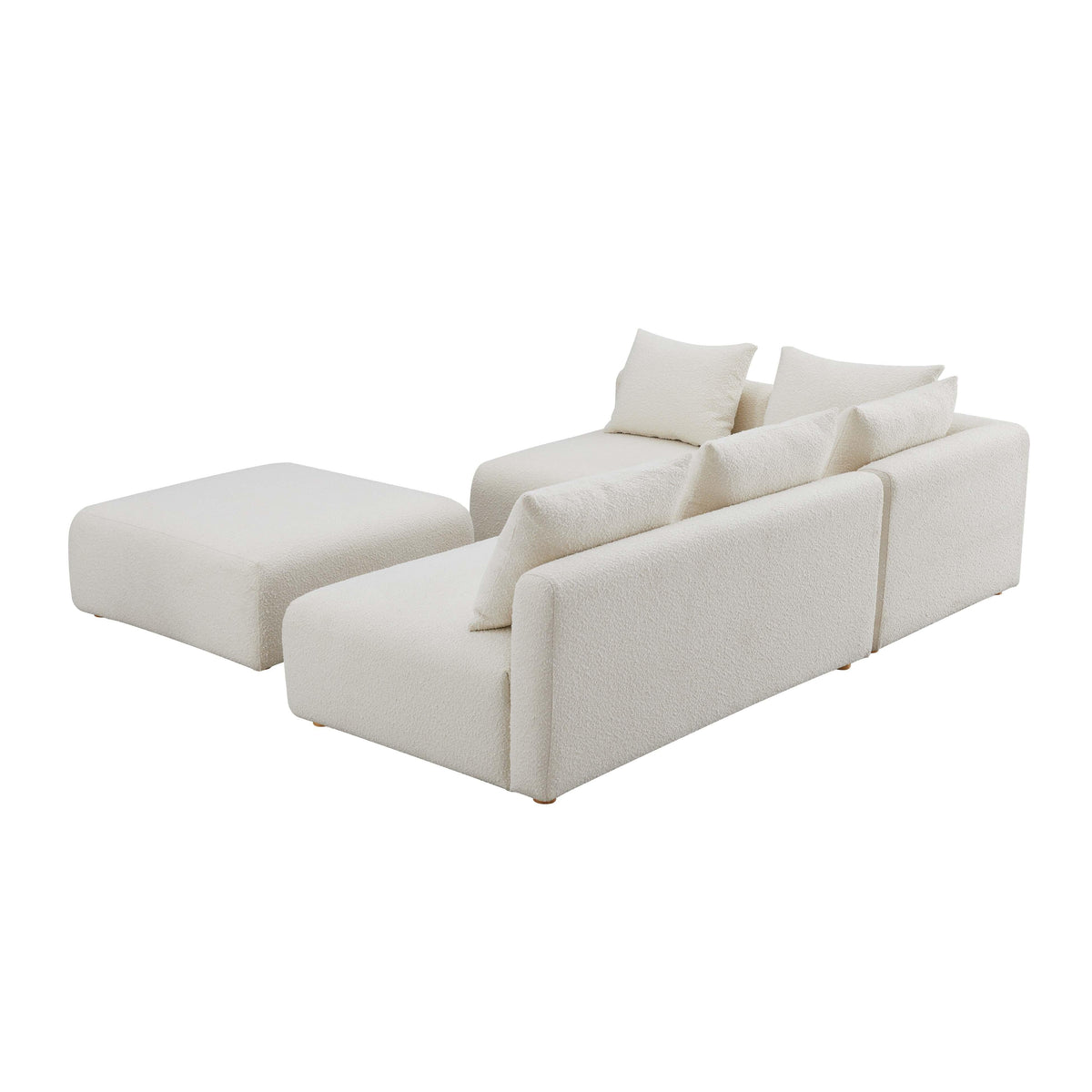 Hangover 4-Piece Cream Performance Boucle Modular Chaise Sectional by TOV Furniture – photo 5 of 6