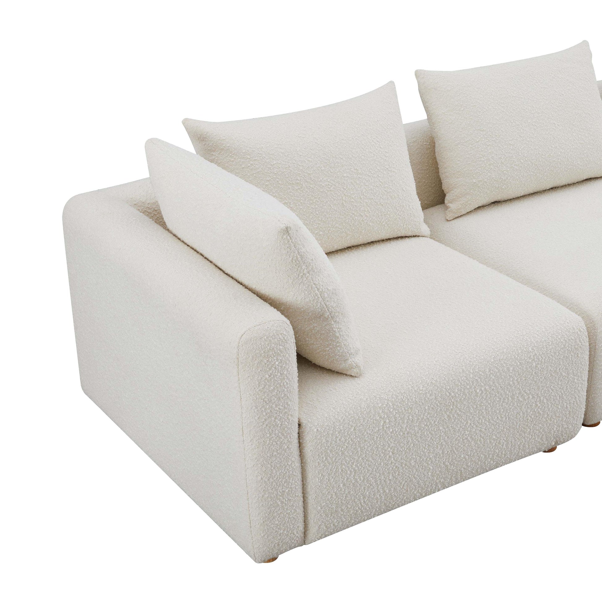 Hangover 5 Piece Cream Boucle Modular L Sectional by TOV L68787 Sec2