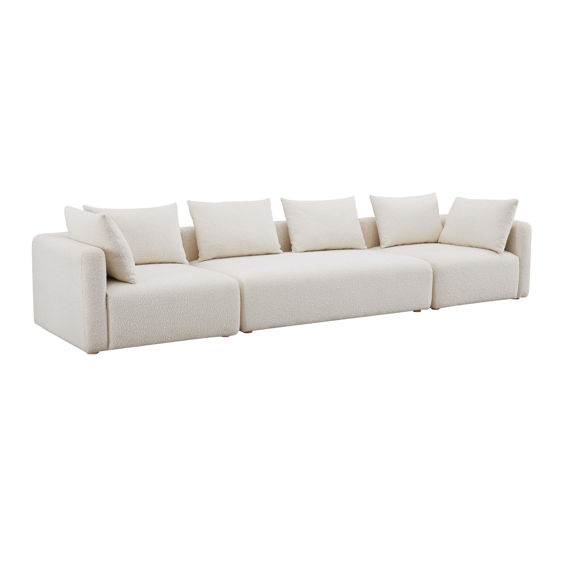 Hangover 145 Cream Boucle Long Sofa by TOV L68787 So1