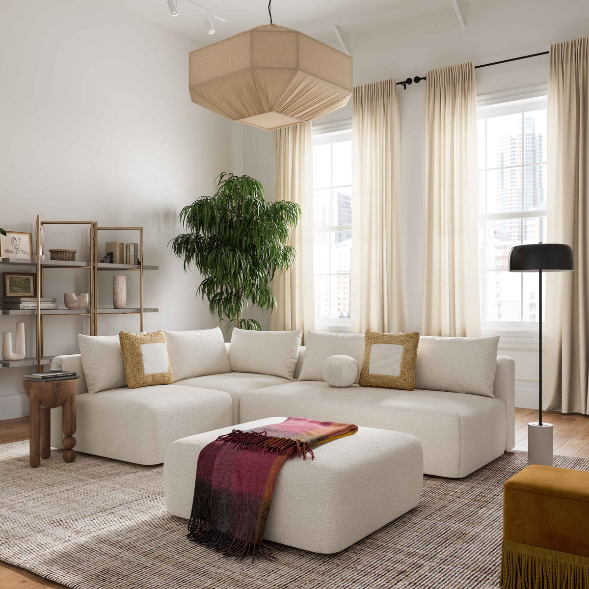 Hangover 145" Cream Performance Boucle Long Sofa by TOV Furniture – photo 2 of 7