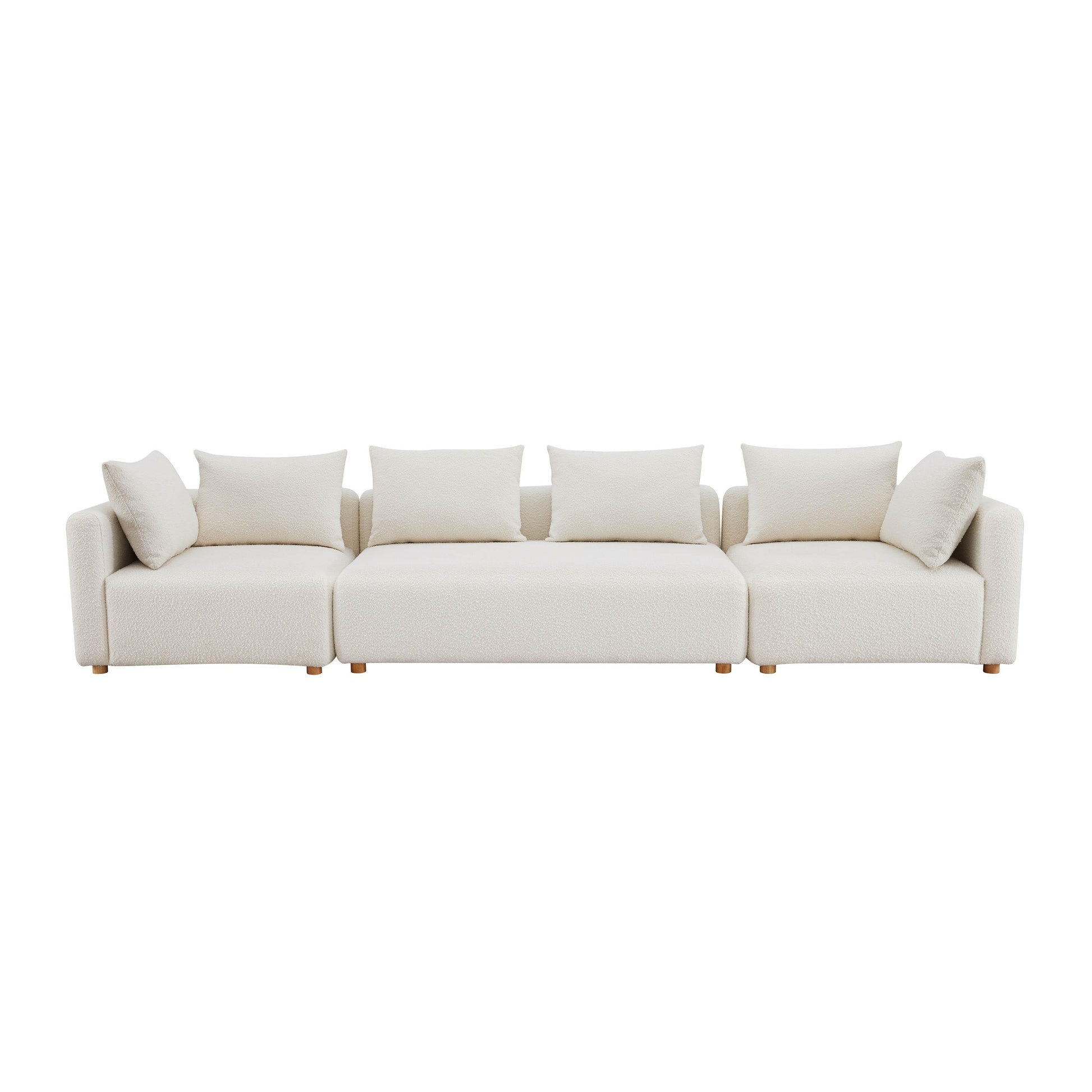 Hangover 145 Cream Boucle Long Sofa by TOV L68787 So1