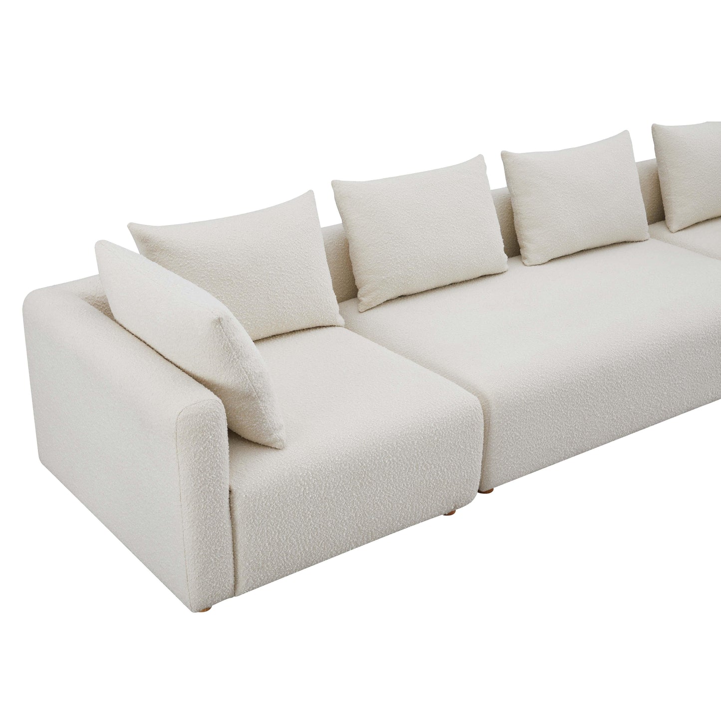 Hangover 145 Cream Boucle Long Sofa by TOV L68787 So1