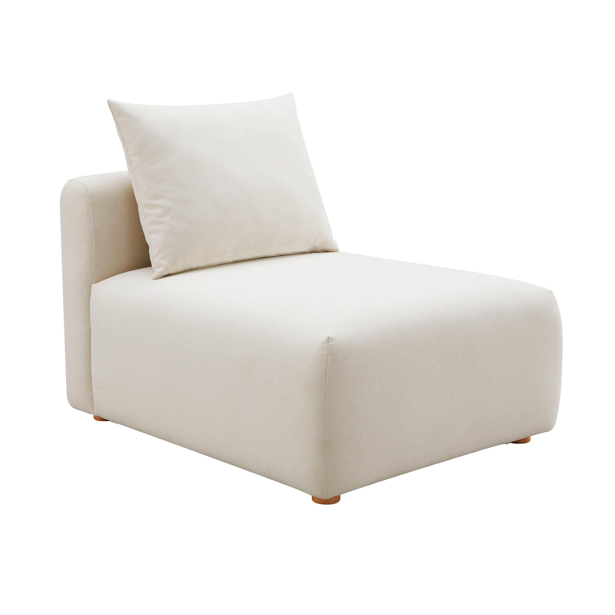 Hangover Cream Performance Linen Modular Armless Chair by TOV Furniture – photo 1 of 5