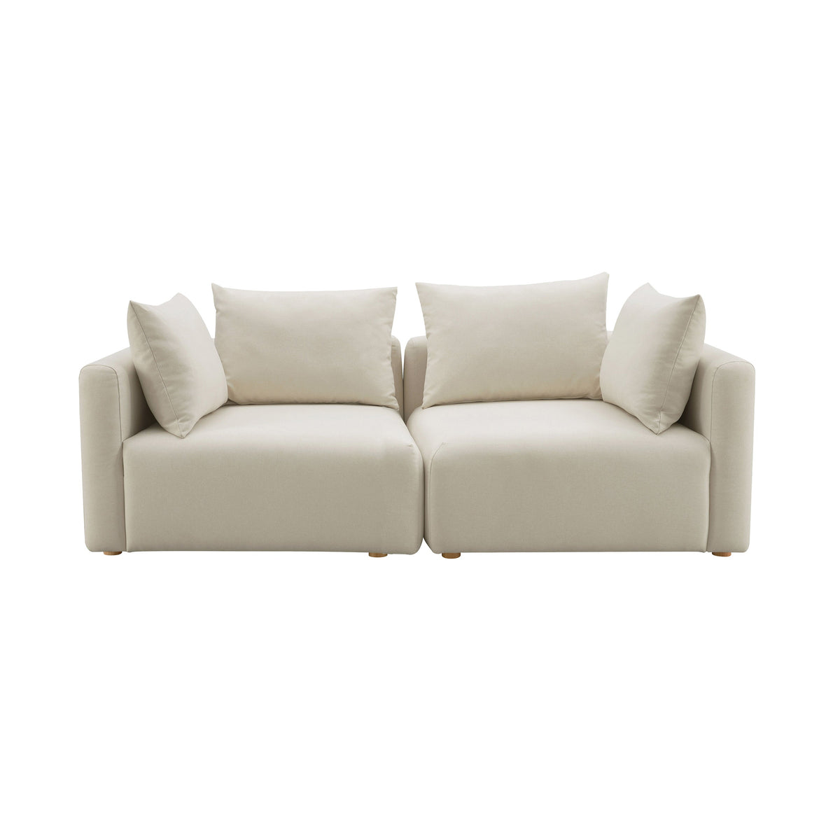 Hangover 81" Cream Performance Linen Loveseat by TOV Furniture – photo 1 of 5