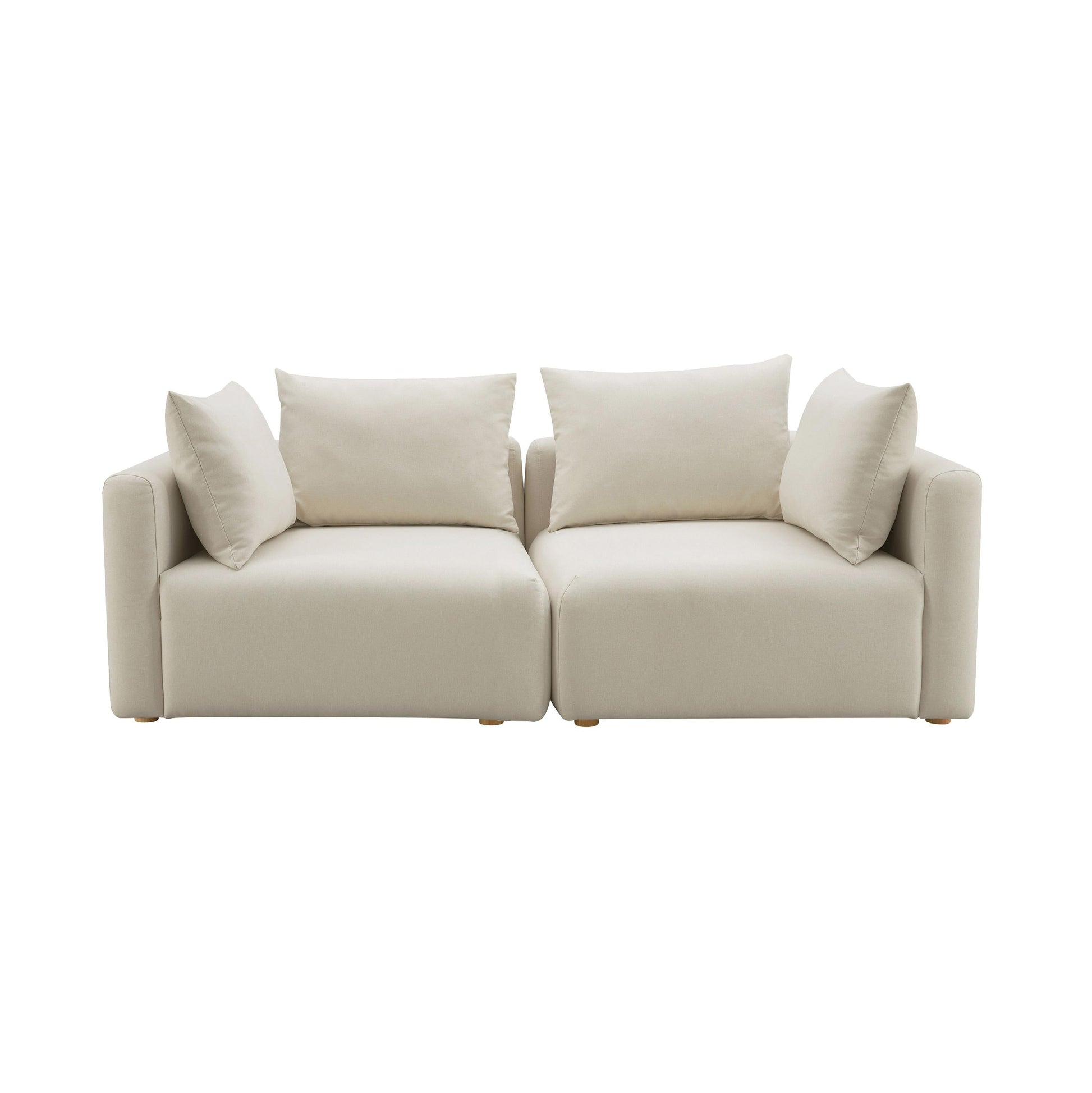 Hangover 81 Cream Performance Linen Loveseat by TOV L68788 Lo
