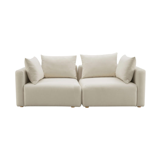 Hangover 81 Cream Performance Linen Loveseat by TOV L68788 Lo