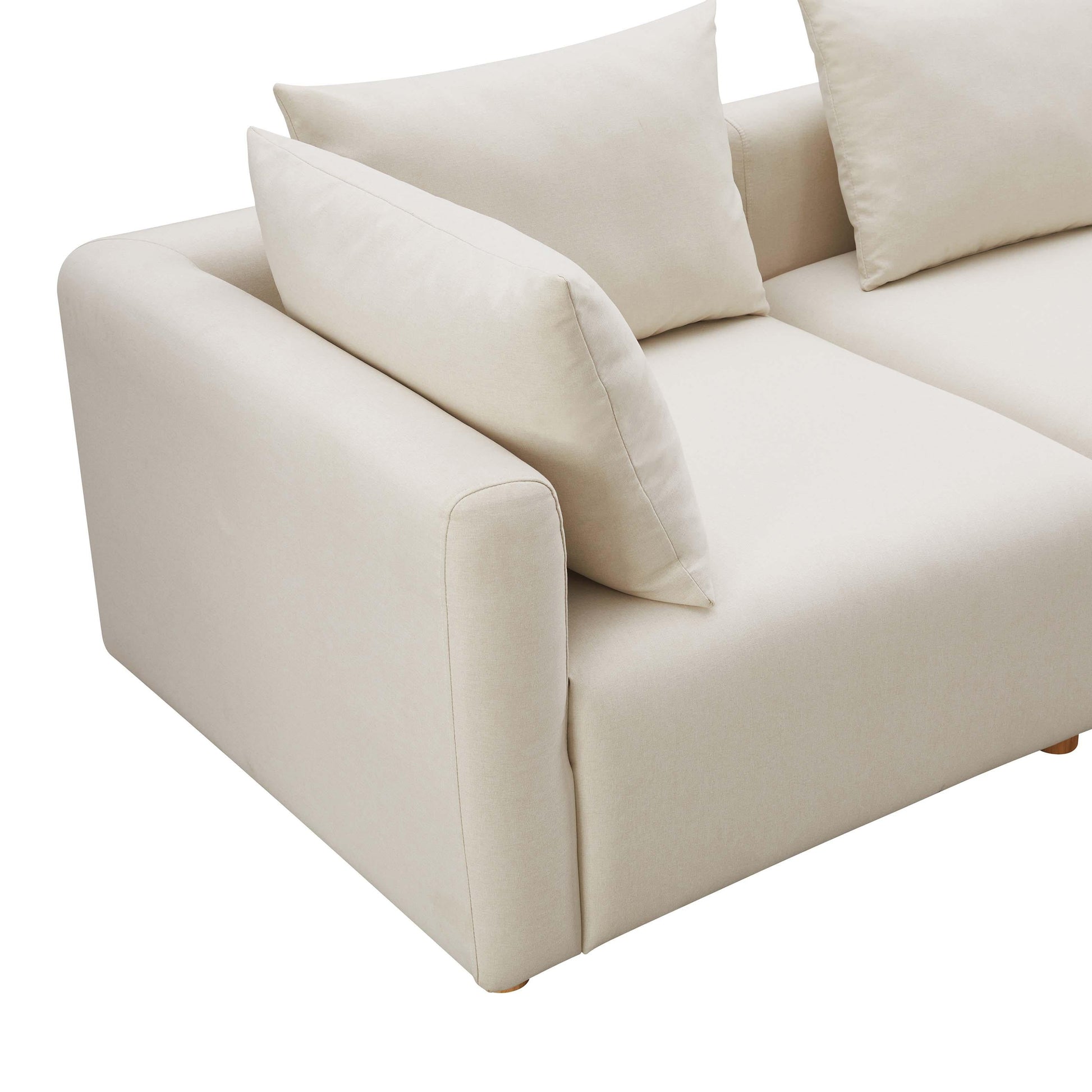 Hangover 81 Cream Performance Linen Loveseat by TOV L68788 Lo