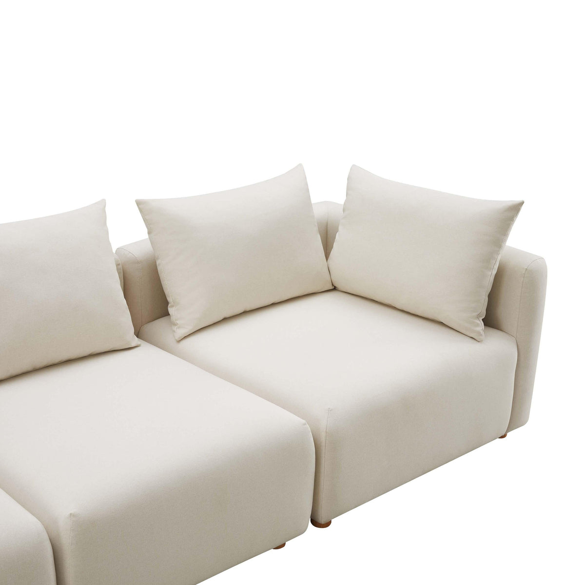 Hangover 4-Piece Cream Performance Linen Modular Sectional by TOV Furniture – photo 4 of 5