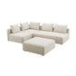 Hangover 4 Piece Cream Performance Linen Modular Chaise Sectional by TOV L68788 Sec1