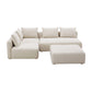 Hangover 4 Piece Cream Performance Linen Modular Chaise Sectional by TOV L68788 Sec1