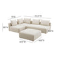 Hangover 4 Piece Cream Performance Linen Modular Chaise Sectional by TOV L68788 Sec1