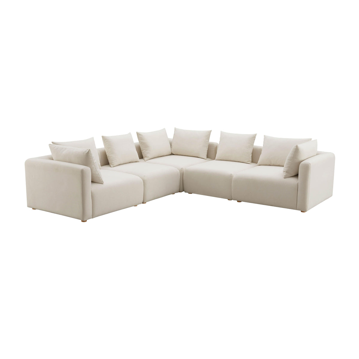 Hangover 5-Piece Cream Performance Linen Modular L-Sectional by TOV Furniture – photo 1 of 4