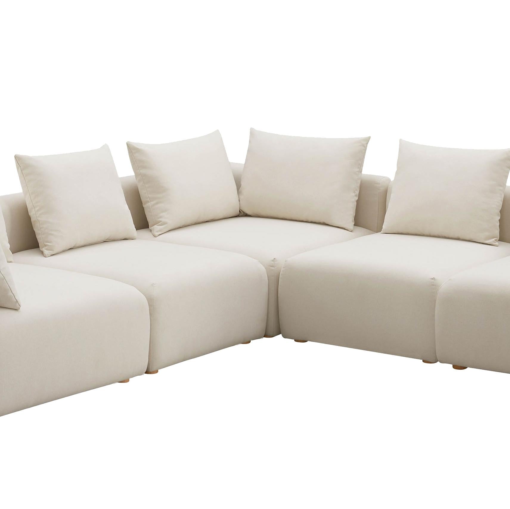 Hangover 5 Piece Cream Performance Linen Modular L Sectional by TOV L68788 Sec2