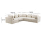 Hangover 5 Piece Cream Performance Linen Modular L Sectional by TOV L68788 Sec2