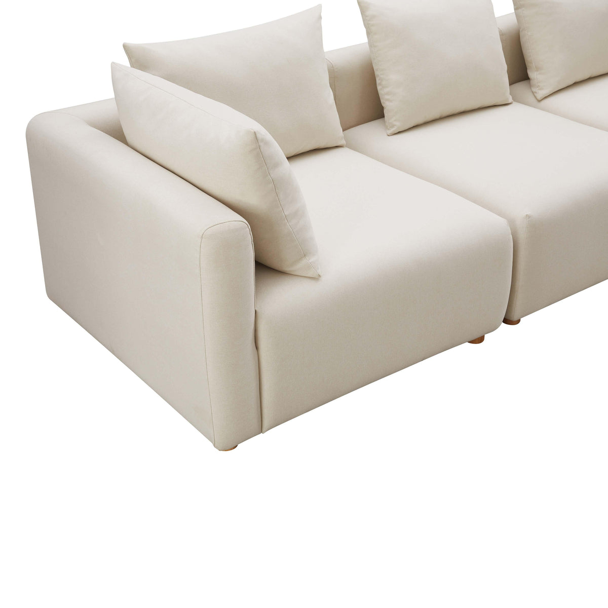 Hangover 112.5" Cream Performance Linen Sofa by TOV Furniture – photo 6 of 7