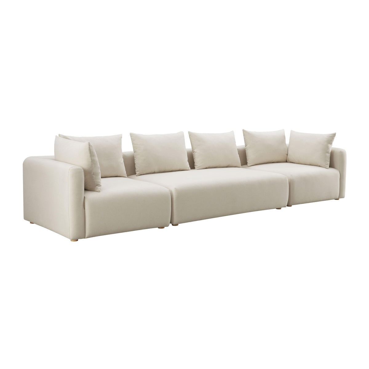 Hangover 145" Cream Performance Linen Long Sofa by TOV Furniture – photo 1 of 6