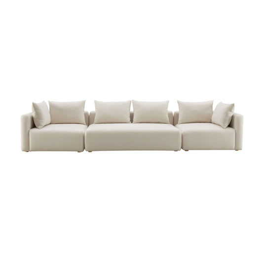 Hangover 145" Cream Performance Linen Long Sofa by TOV Furniture – photo 2 of 6