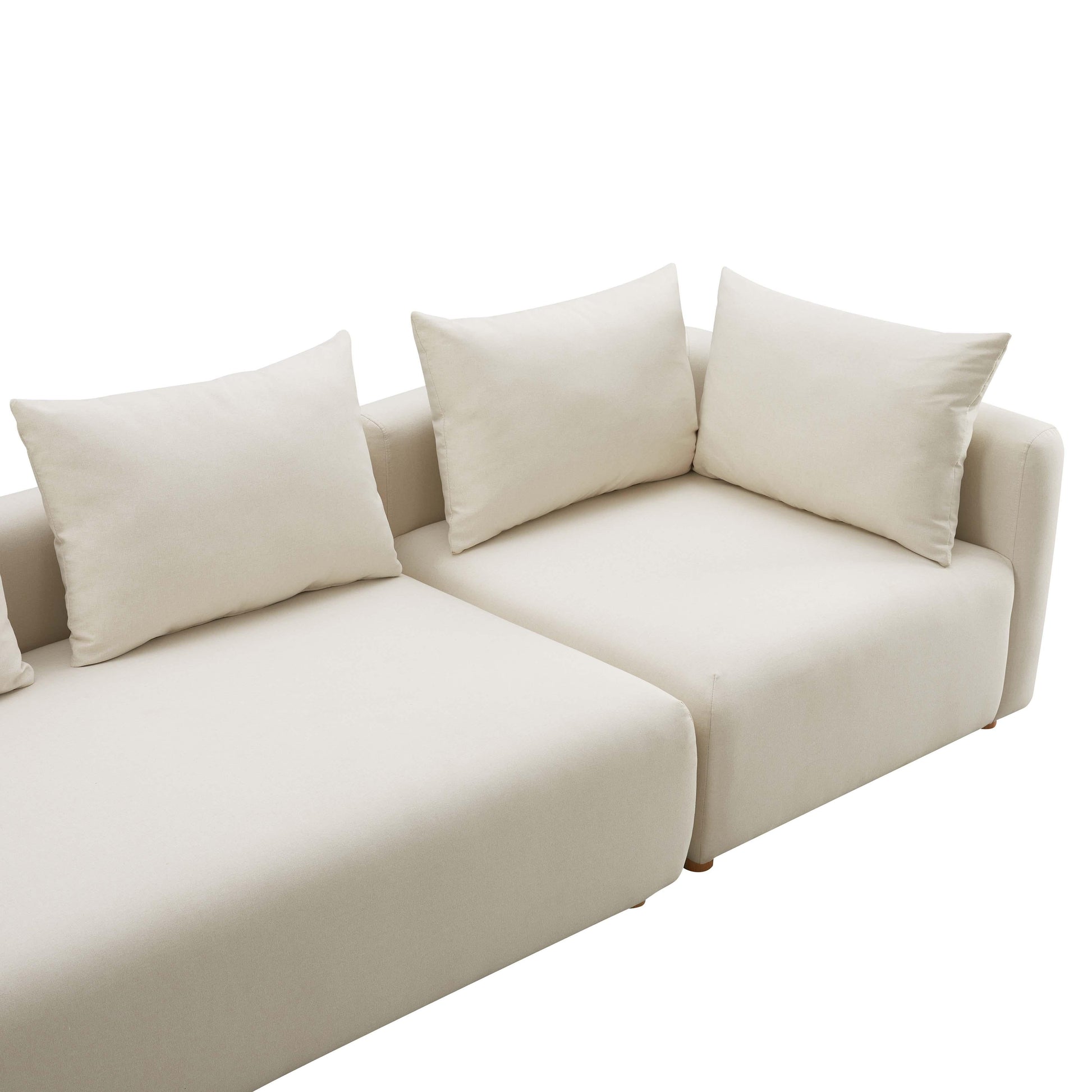 Hangover 145 Cream Performance Linen Long Sofa by TOV L68788 So1