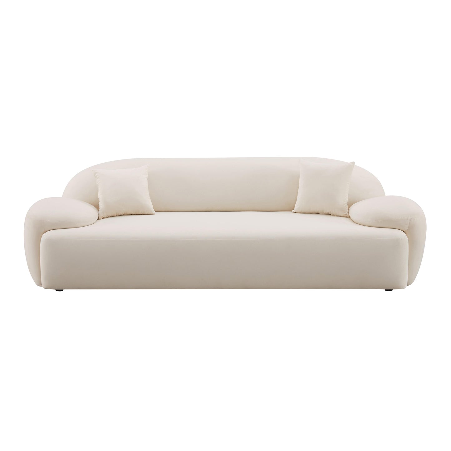 Allegra Cream Velvet Sofa by TOV