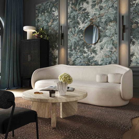 Circe Cream Performance Textured Velvet Sofa by TOV Furniture – photo 2 of 6