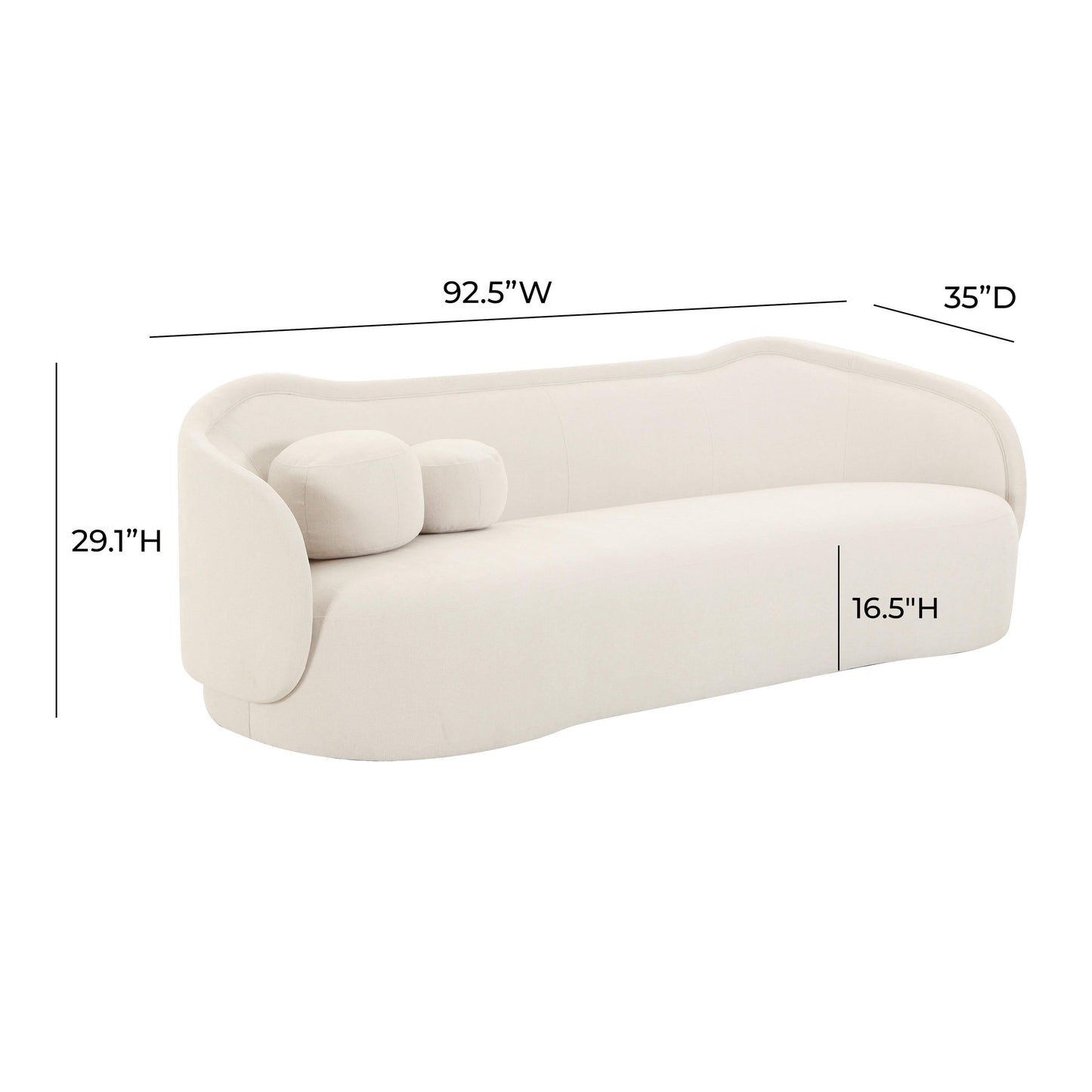 Circe 92 5 Textured Velvet Sofa by TOV L69060