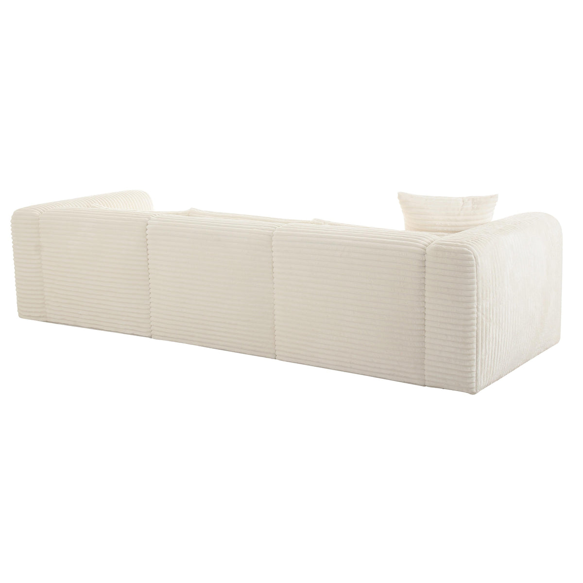 Tarra Fluffy Oversized Cream Performance Corduroy Modular RAF Sectional by TOV Furniture – photo 4 of 6