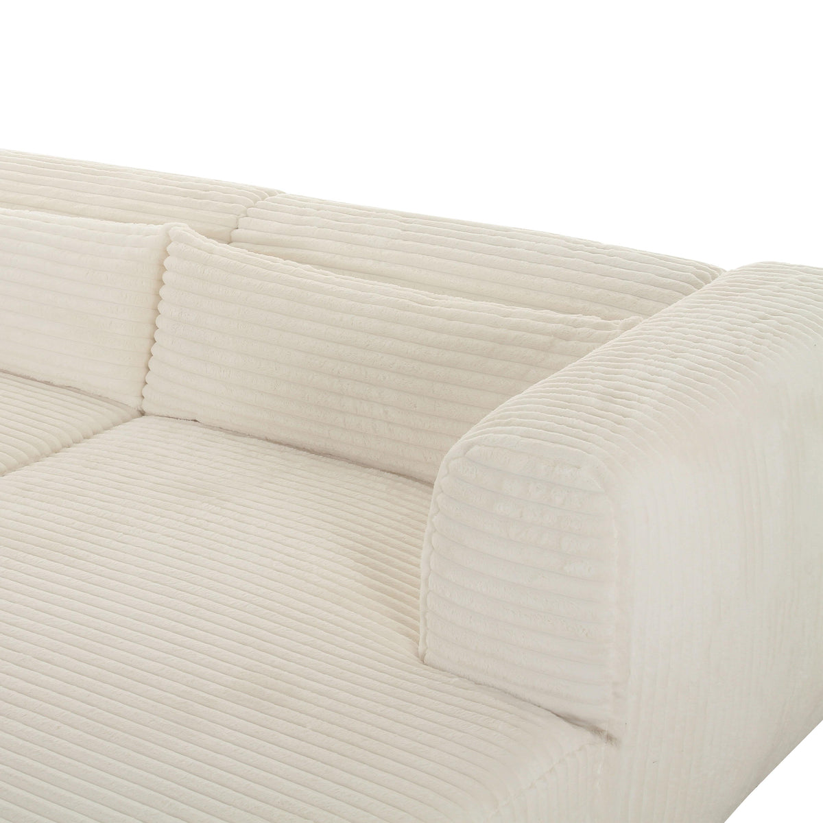 Tarra Fluffy Oversized Cream Performance Corduroy Modular RAF Sectional by TOV Furniture – photo 5 of 6