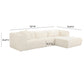 Tarra 3 Piece Fluffy Oversized Corduroy Modular L Shaped Sectional by TOV L68879 L68881