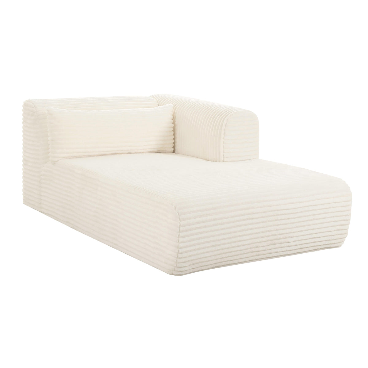 Tarra Fluffy Oversized Cream Performance Corduroy Modular RAF Chaise by TOV Furniture – photo 1 of 6