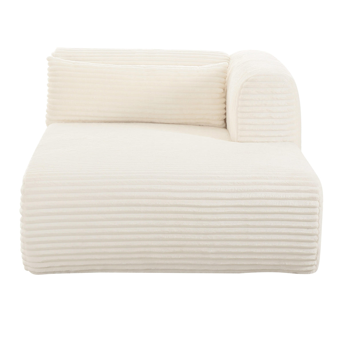 Tarra Fluffy Oversized Cream Performance Corduroy Modular RAF Chaise by TOV Furniture – photo 3 of 6