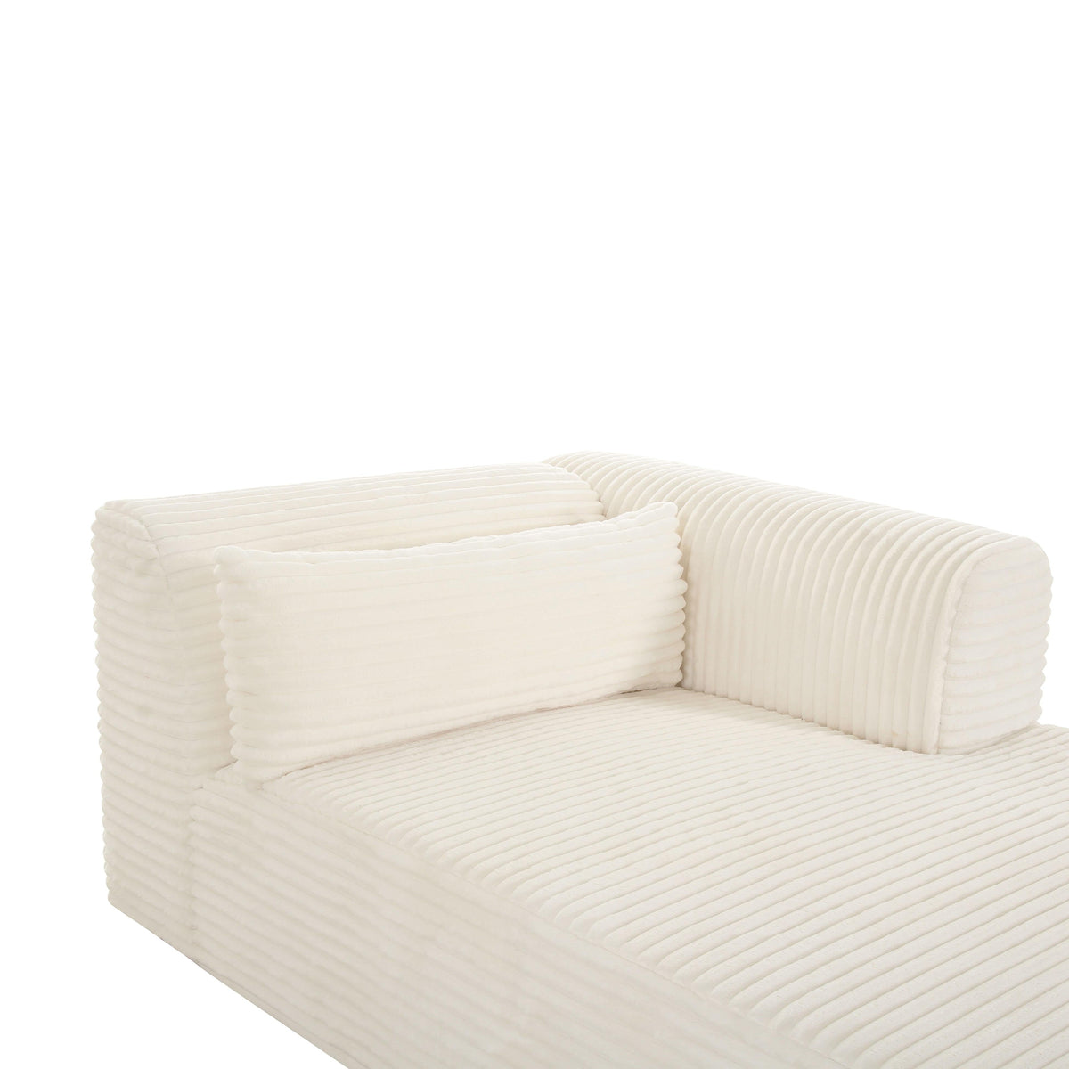 Tarra Fluffy Oversized Cream Performance Corduroy Modular RAF Chaise by TOV Furniture – photo 5 of 6