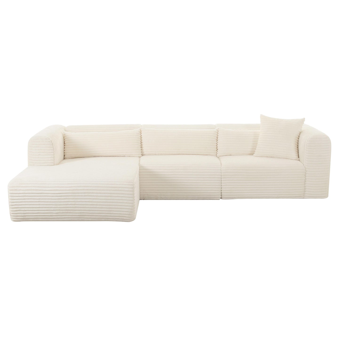 Tarra 3 Piece Fluffy Oversized Corduroy Modular L Shaped Sectional by TOV L69007 L69009