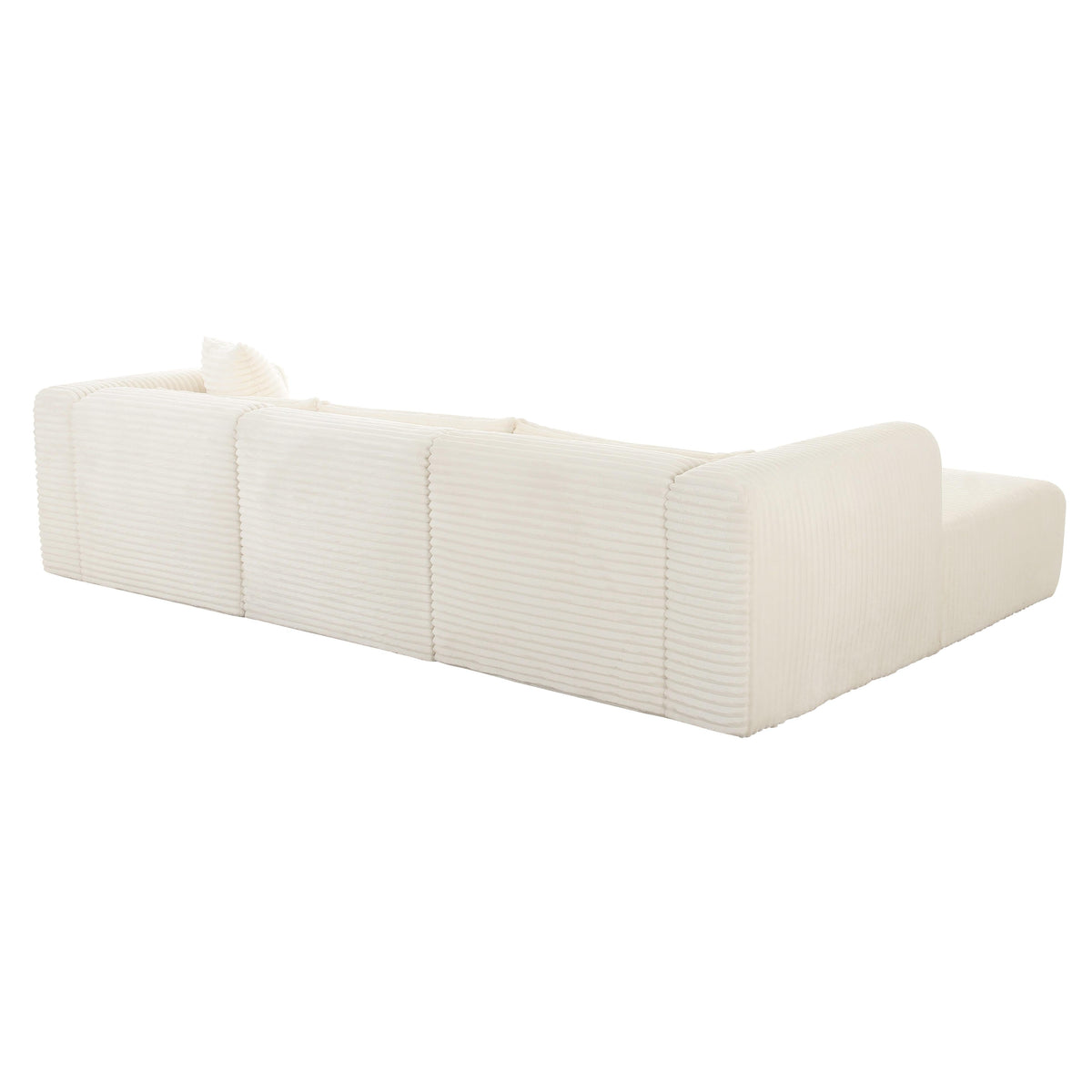 Tarra Fluffy Oversized Cream Performance Corduroy Modular LAF Sectional by TOV Furniture – photo 4 of 6