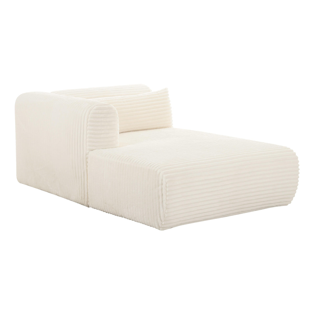 Tarra Fluffy Oversized Cream Performance Corduroy Modular LAF Chaise by TOV Furniture – photo 1 of 6