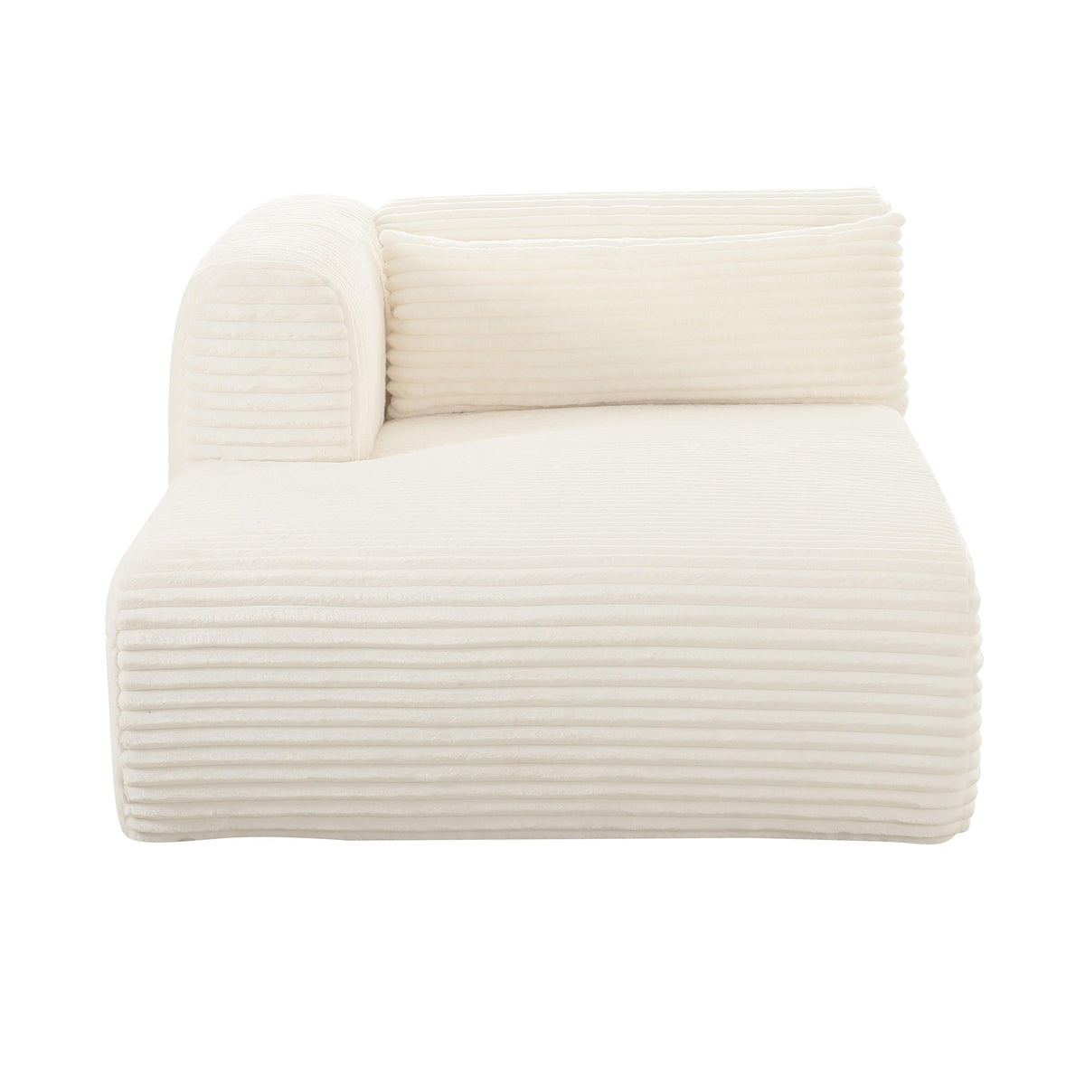 Tarra Fluffy Oversized Cream Performance Corduroy Modular LAF Chaise by TOV Furniture – photo 3 of 6