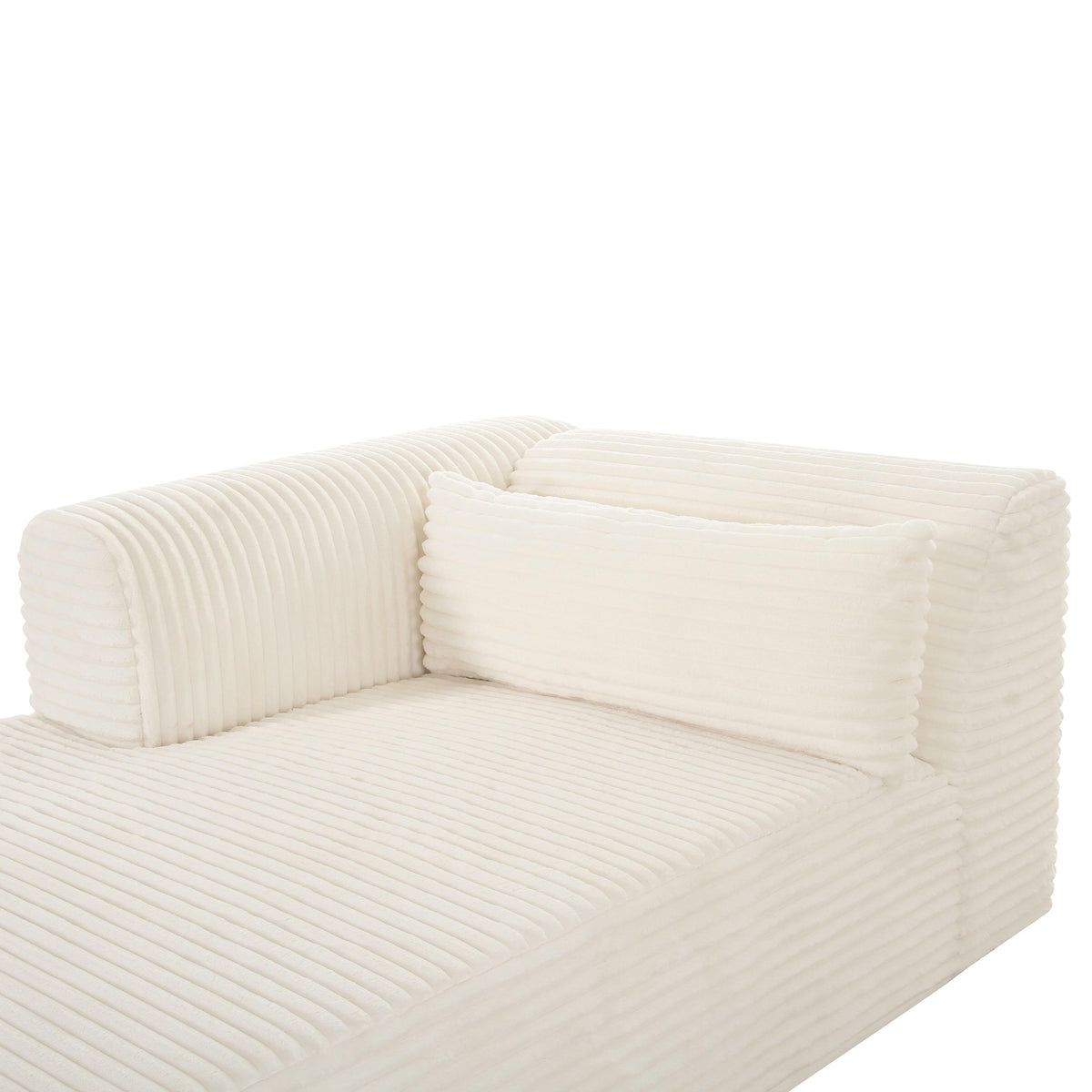 Tarra Fluffy Oversized Cream Performance Corduroy Modular LAF Chaise by TOV Furniture – photo 5 of 6