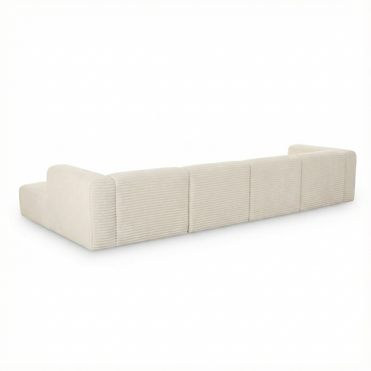 Tarra 4-Piece Fluffy Oversized Cream Corduroy Modular U-Sectional by TOV Furniture – photo 6 of 7