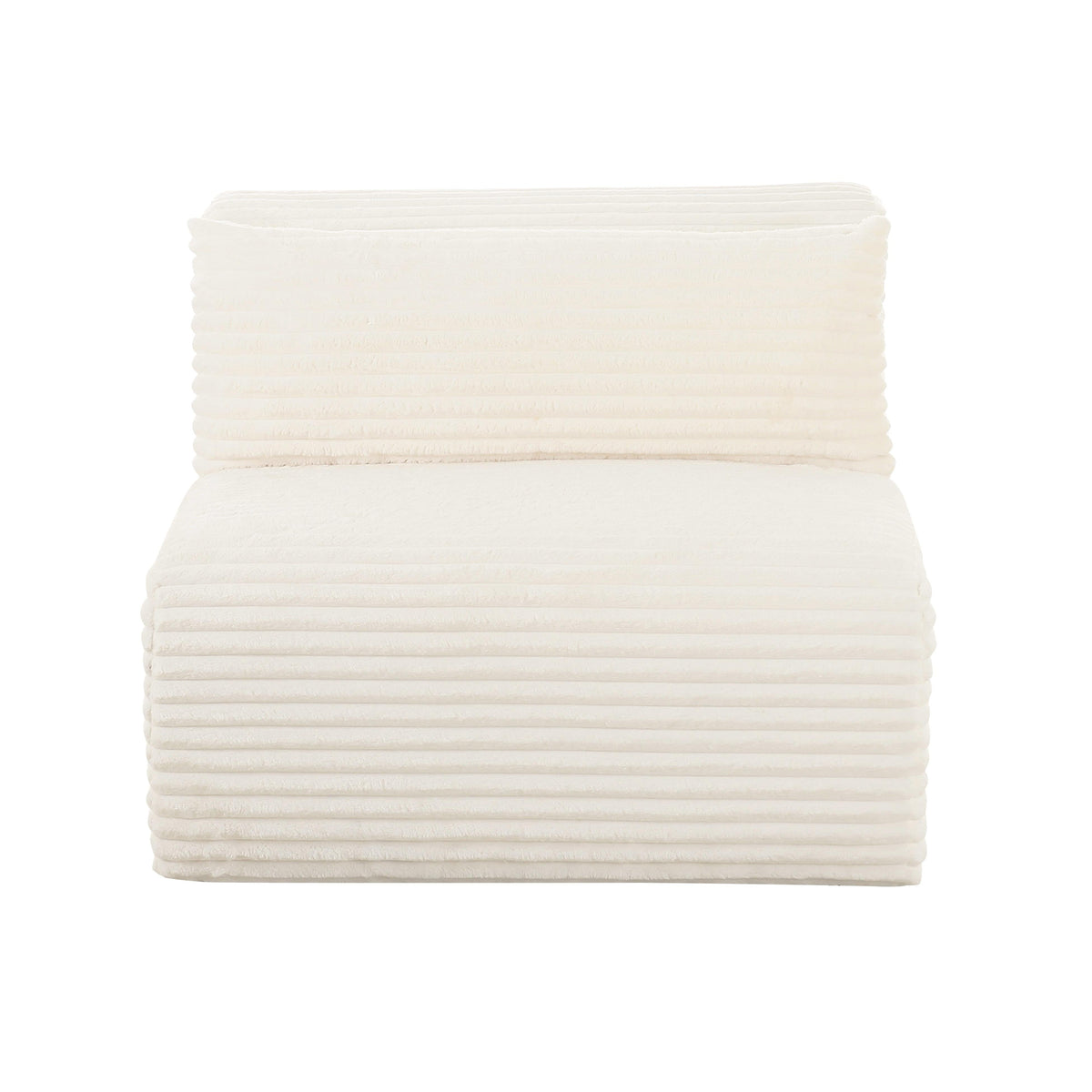 Tarra Fluffy Oversized Cream Performance Corduroy Modular Armless Chair by TOV Furniture – photo 3 of 6