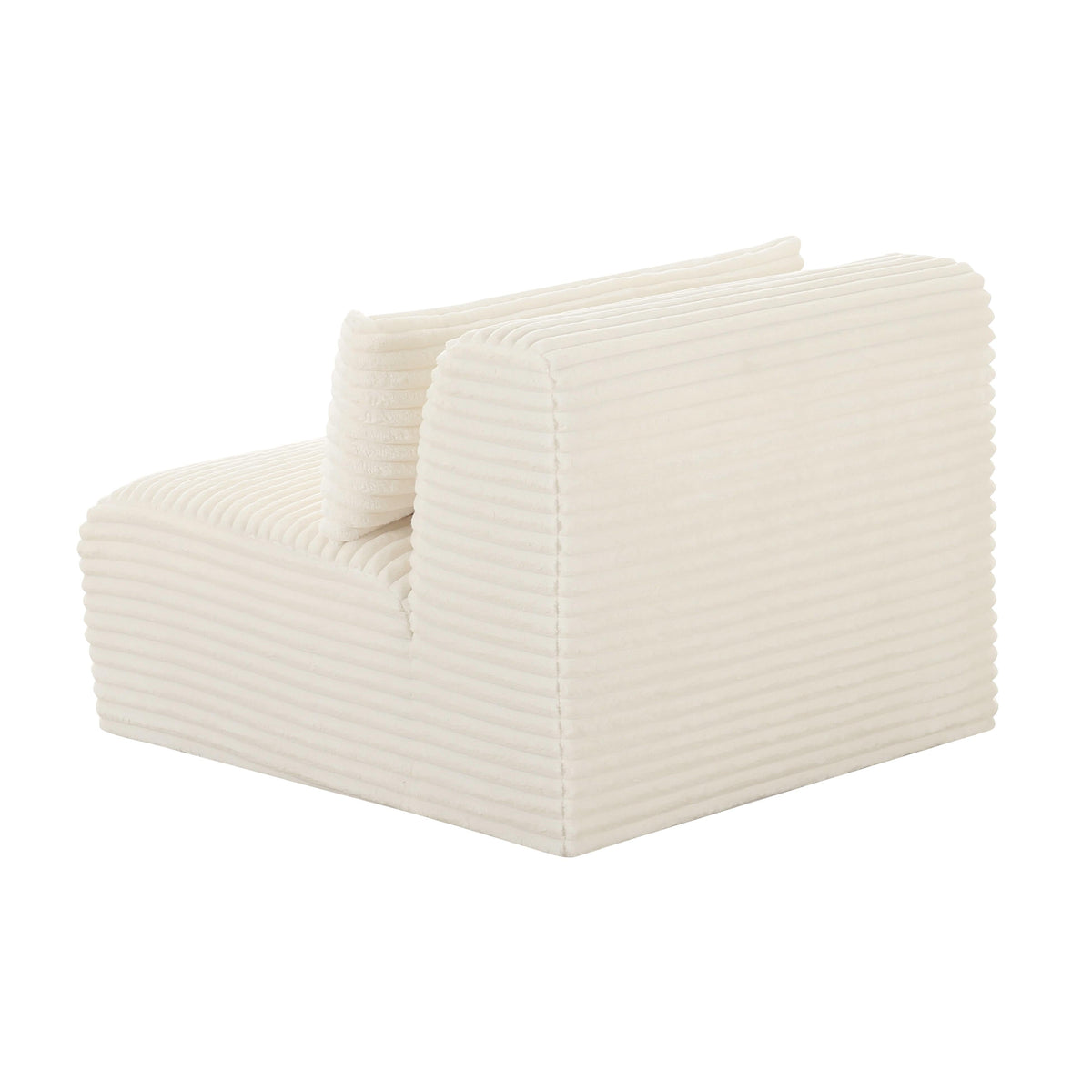 Tarra Fluffy Oversized Cream Performance Corduroy Modular Armless Chair by TOV Furniture – photo 4 of 6