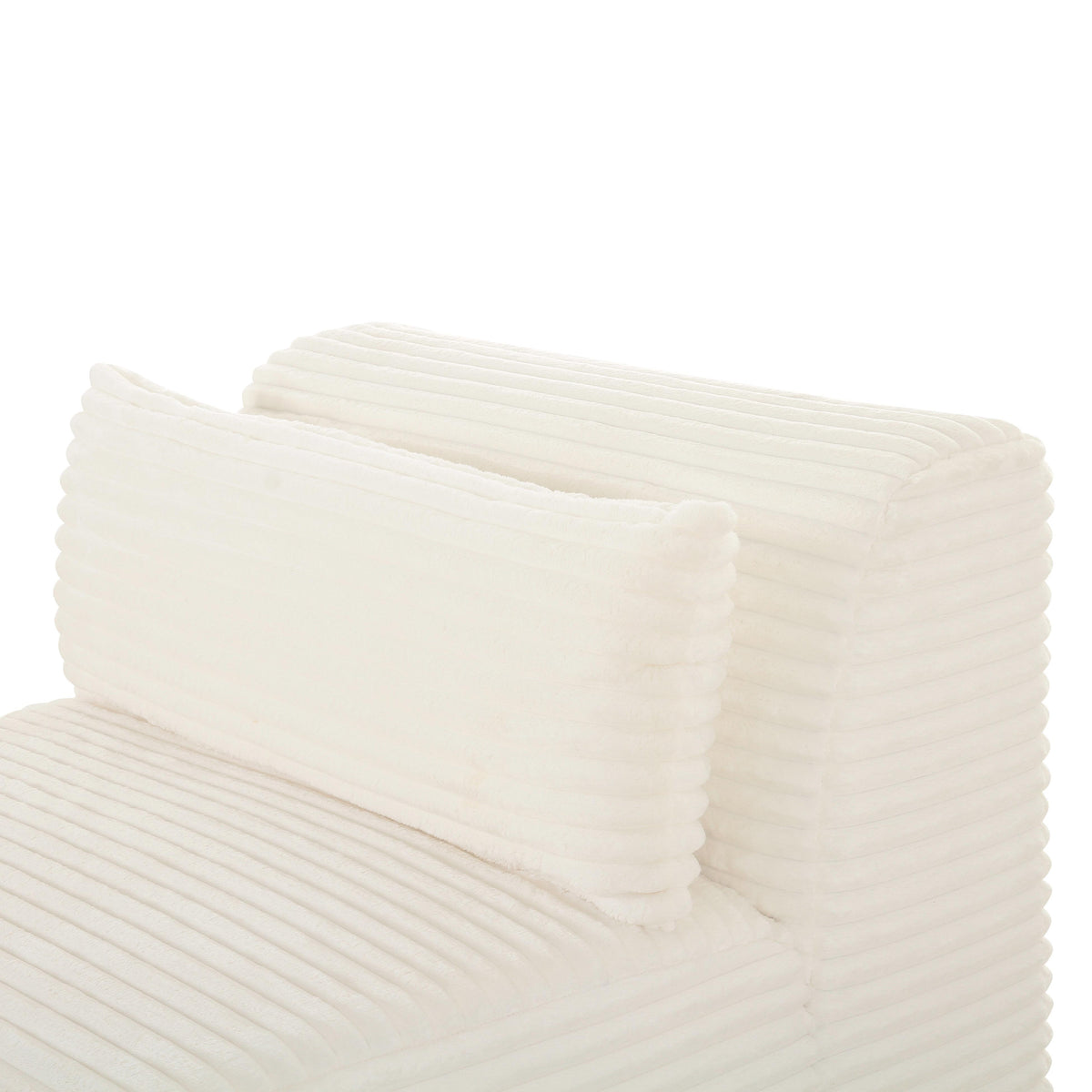Tarra Fluffy Oversized Cream Performance Corduroy Modular Armless Chair by TOV Furniture – photo 5 of 6