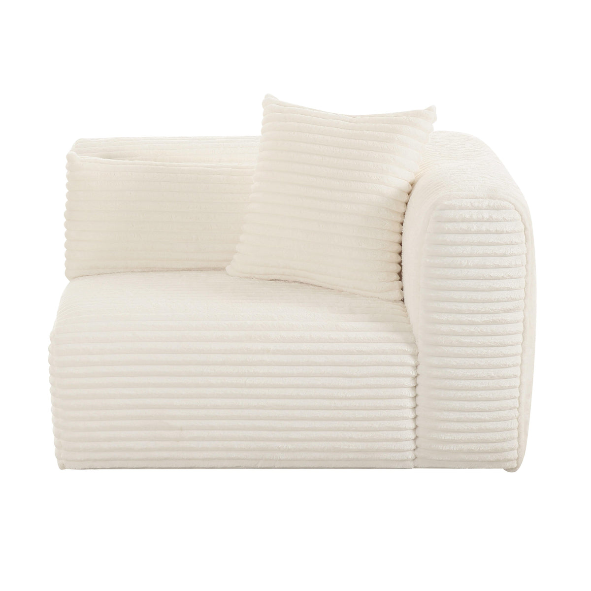 Tarra Fluffy Oversized Cream Performance Corduroy Modular RAF Corner Chair by TOV Furniture – photo 3 of 6