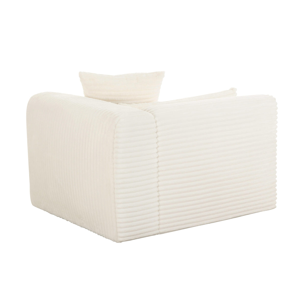 Tarra Fluffy Oversized Cream Performance Corduroy Modular RAF Corner Chair by TOV Furniture – photo 4 of 6