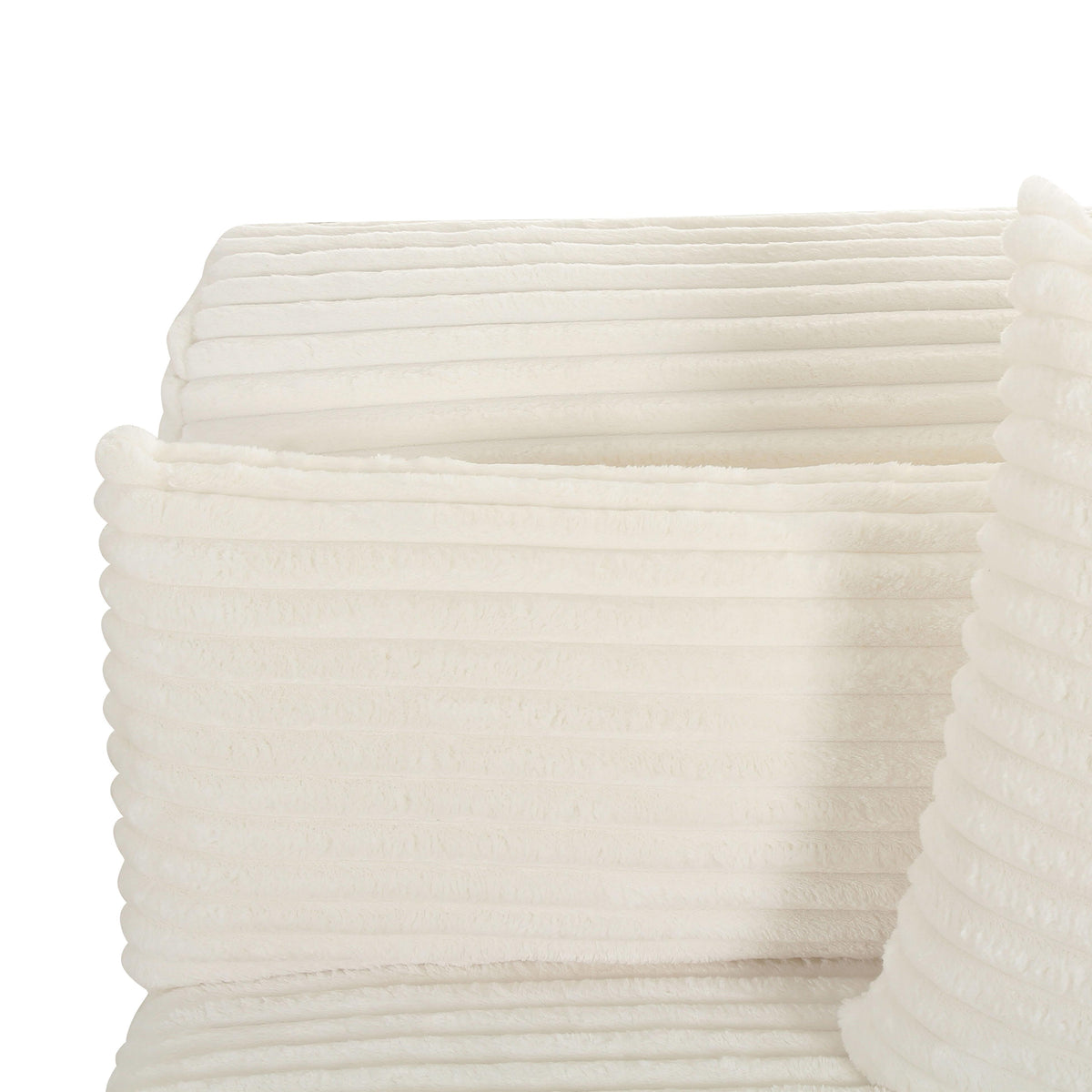 Tarra Fluffy Oversized Cream Performance Corduroy Modular RAF Corner Chair by TOV Furniture – photo 5 of 6