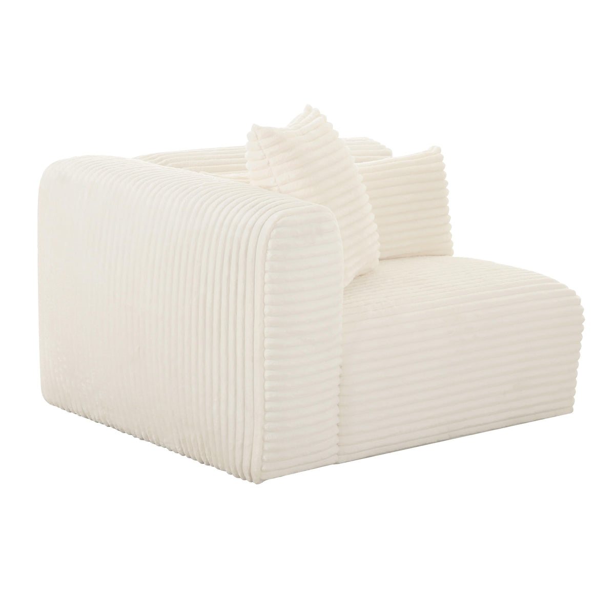 Tarra Fluffy Oversized Cream Performance Corduroy Modular LAF Corner Chair by TOV Furniture – photo 1 of 7